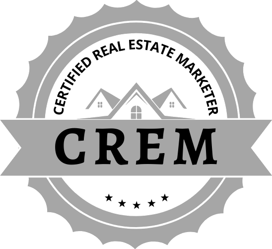 Certified Real Estate Marketer (CREM) designation badge